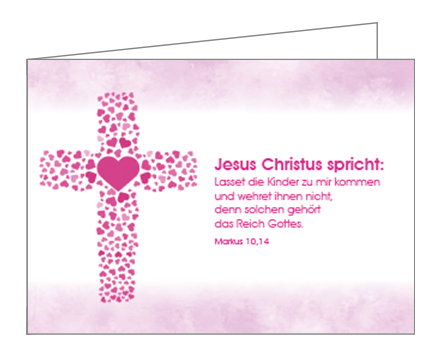 Fotogrußkarte – Taufe (rosa)