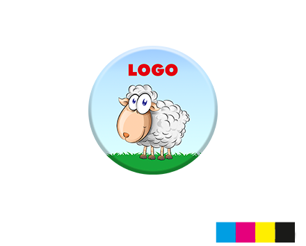 Hochwertiger Ansteckbutton Ø 25 mm, 4/0 farbig einseitig bedruckt