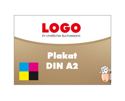 Plakat DIN A2 quer (594 x 420 mm) einseitig 4/0-farbig bedruckt (Topseller)